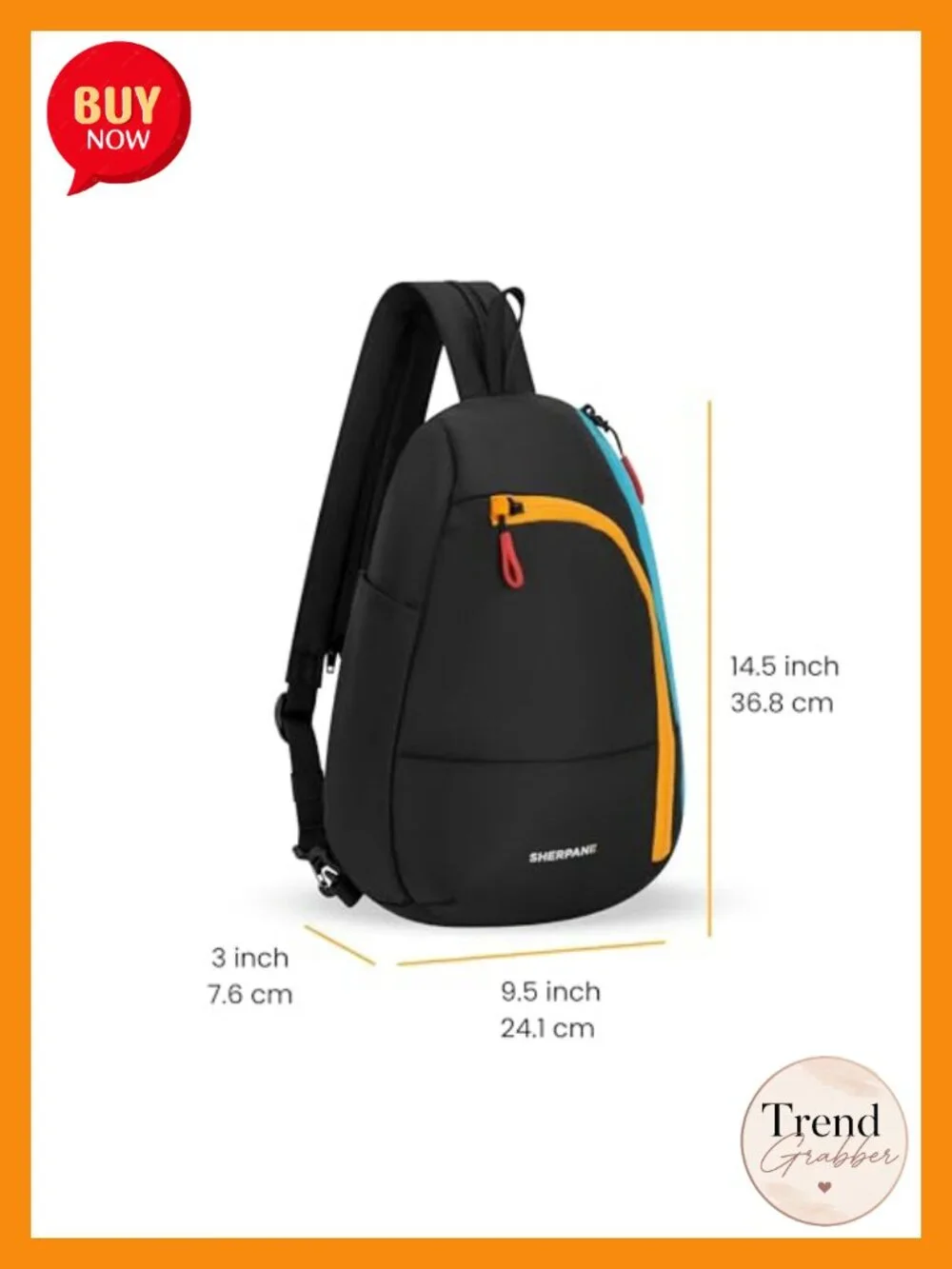 Sling Backpack Convertible Crossbody Water Resistant RFID Blocking Nylon